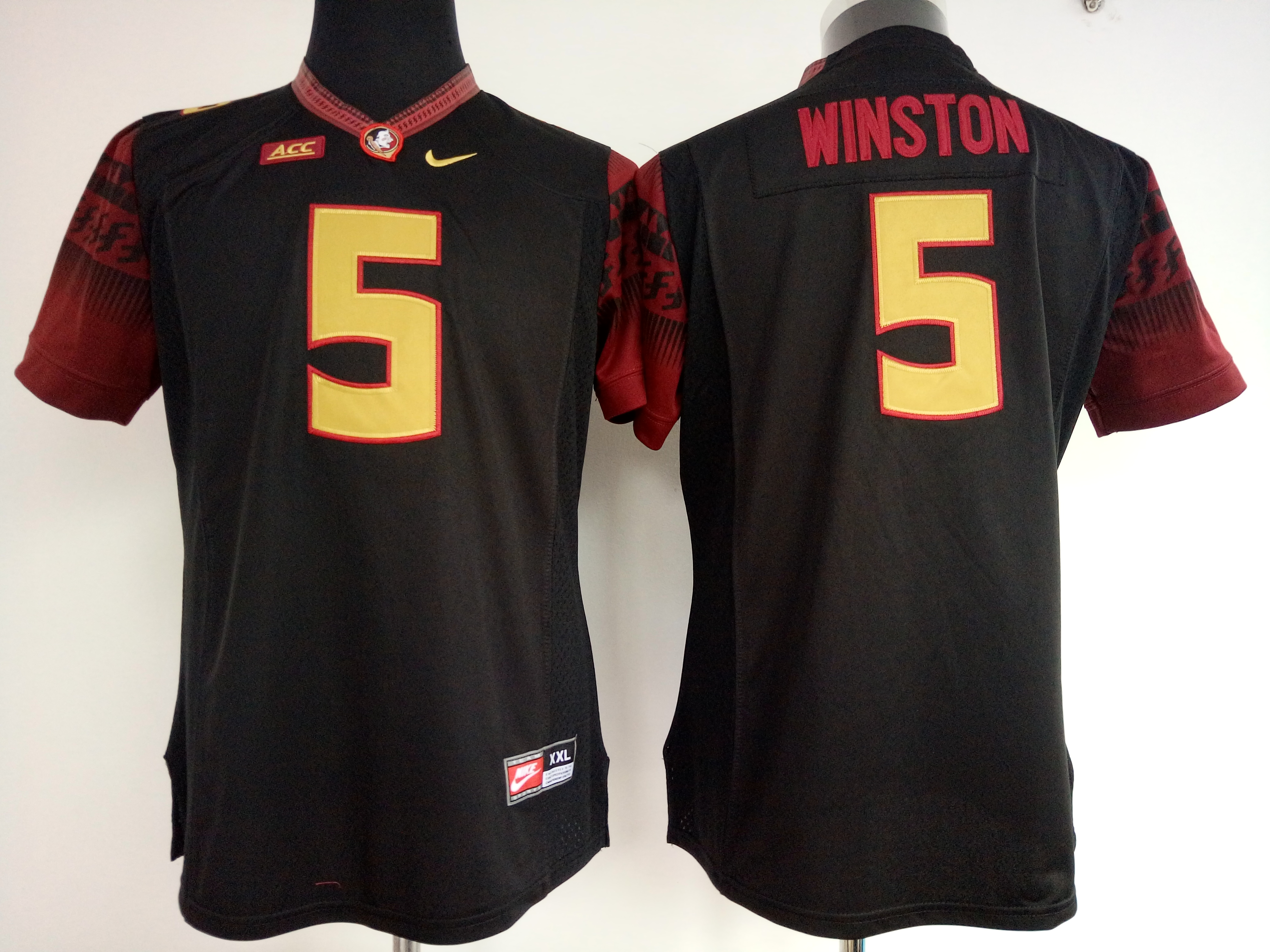 NCAA Womens Florida State Seminoles Black 5 Winston jerseys
